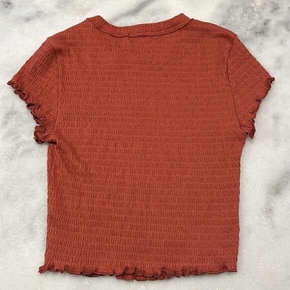 Altar’d State Juniors Size XS Cropped Crew Neck T-Shirt in Rust Color - Picture 2 of 3